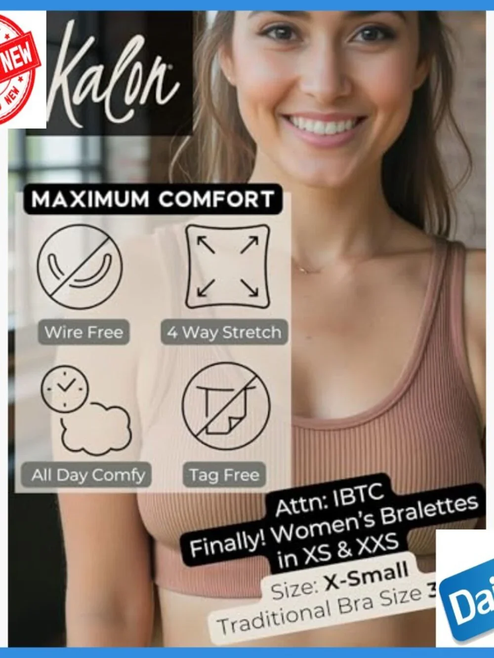4-Pack Ribbed Bralette Crop Top Sports Bra Medium Support